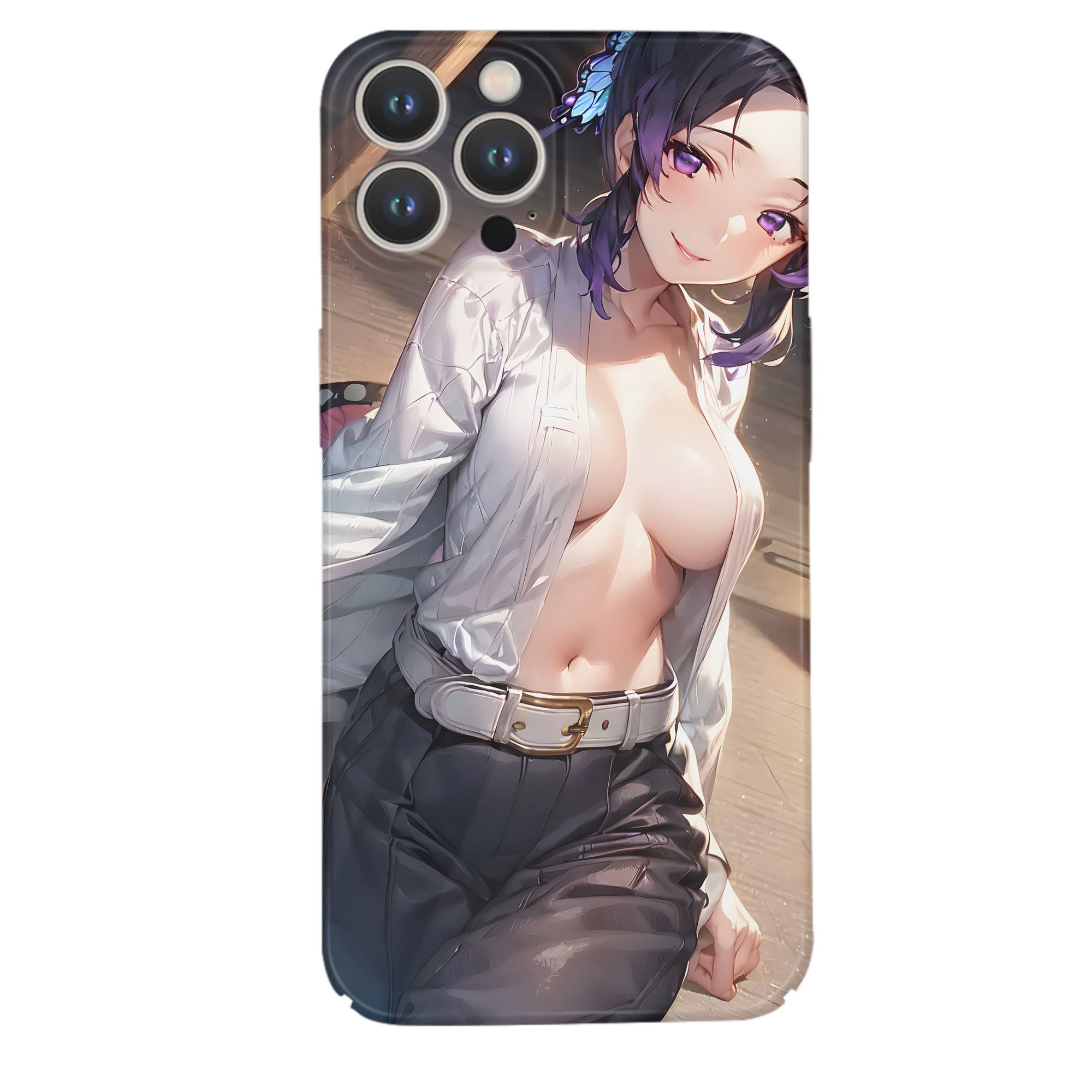 （画像用） 鬼滅の刃（きめつのやいば）蟲柱-胡蝶 しのぶ／こちょう しのぶ Kochou Shinobu 【iPhone 14シリーズ対応】ハードケース